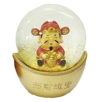 Μουσικό κουτί από ρητίνη με Θεό της Ευημερίας, σφαίρα κρυστάλλου, σε στυλ Νέας Κίνας, ηλεκτροπλατίωση και χειροποίητη βαφή