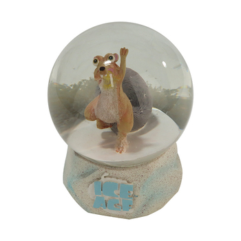 Κρυστάλλινη σφαίρα χιονιού, διακοσμητικό από ρητίνη σε μορφή σκίουρου, προσαρμόσιμο με χαρακτική και βαμμένη επιφάνεια