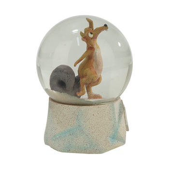 Κρυστάλλινη σφαίρα χιονιού, διακοσμητικό από ρητίνη σε μορφή σκίουρου, προσαρμόσιμο με χαρακτική και βαμμένη επιφάνεια