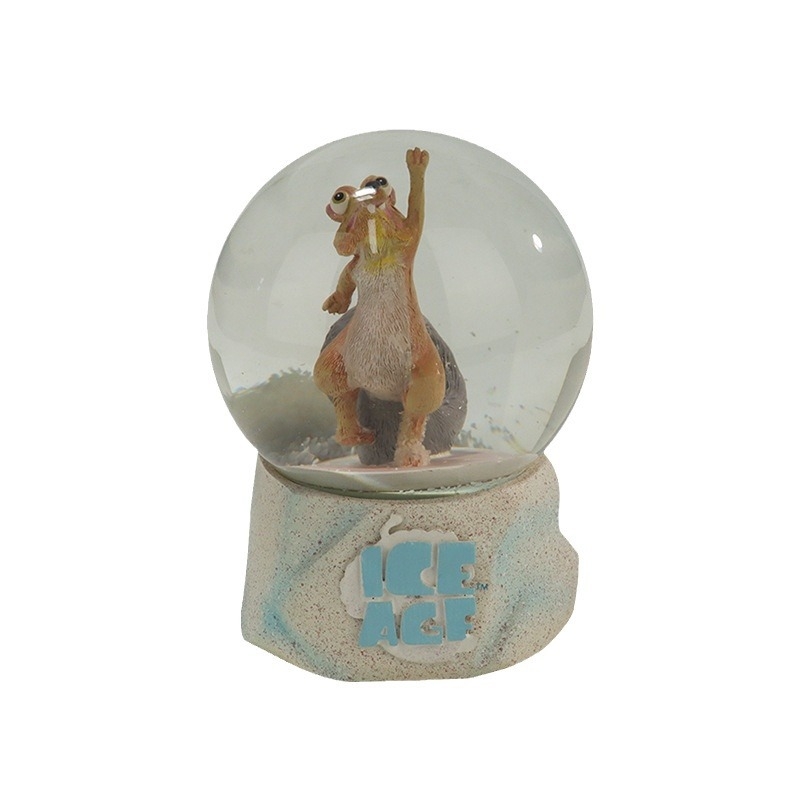 Κρυστάλλινη σφαίρα χιονιού, διακοσμητικό από ρητίνη σε μορφή σκίουρου, προσαρμόσιμο με χαρακτική και βαμμένη επιφάνεια