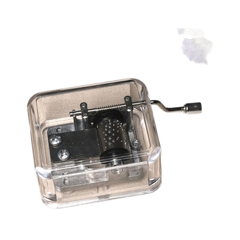 Κουτί μουσικής με χειροκίνητο γύρισμα – μεταλλικό περίβλημα, μηχανισμός χύτευσης με έγχυση, εκτύπωση λογότυπου, χωρίς δικαιώματα IP