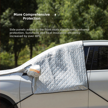 Magnetska snježna zaštita za automobil za prednje staklo – univerzalna prilagodba, aluminijska folija, montaža usisnim čašicama, mrežasti uzorak, debeli minimalistički stil, prilagodljivo