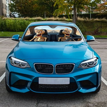 Univerzalni sunčani štit za prednje staklo automobila - Materijal: aluminijska folija; Ugradnja: vakuumske pričvrsne točke; Primjenjivo: prednje staklo; Univerzalni model; Geometrijski uzorak, Crtani stil