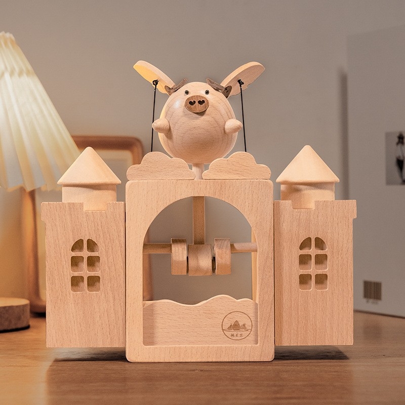 Fából készült zenei doboz – Beech wood, modern minimalist dekor, asztali dekoráció