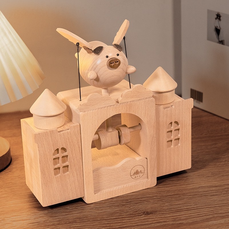 Fából készült zenei doboz – Beech wood, modern minimalist dekor, asztali dekoráció