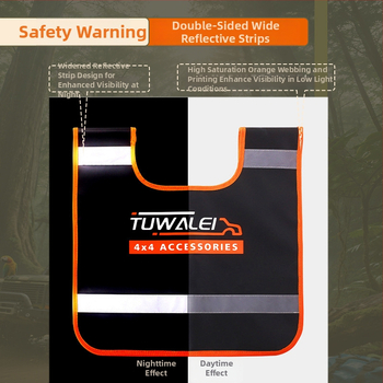 Off-road vučna užad sa zastavom, noćna reflektirajuća upozorenja, sigurnosna deka, jastučić protiv odskakanja