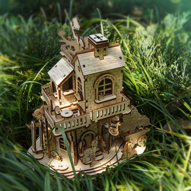 LKAPOPO 3D Drvena slagalica – Kućica na drvetu DIY set za uzrast 14+