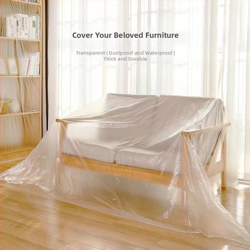 Διαφανής πλαστική μεμβράνη μασκαρίσματος μιας χρήσης για προστασία από σκόνη κατά τη βαφή, με ηλεκτροστατική προσκόλληση; Προσαρμοζόμενος πάχος 0.7, βάση: πολυαιθυλένιο, χωρίς κόλλα.