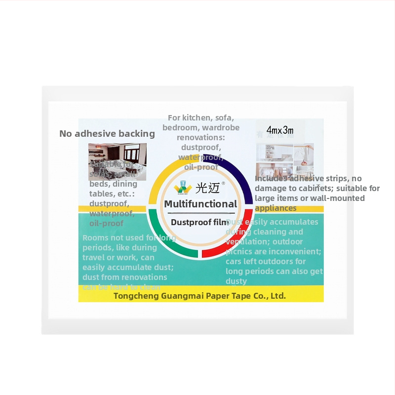 Διαφανής πλαστική μεμβράνη μασκαρίσματος μιας χρήσης για προστασία από σκόνη κατά τη βαφή, με ηλεκτροστατική προσκόλληση; Προσαρμοζόμενος πάχος 0.7, βάση: πολυαιθυλένιο, χωρίς κόλλα.