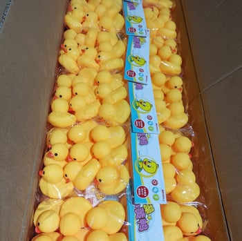 Jucărie de baie din vinil cu rață plutitoare, pentru sugari 0-2 ani, ambalaj OPP