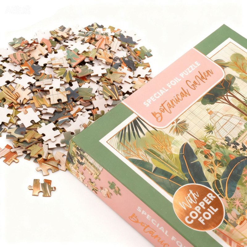 Puzzle od papira – ravni puzzle, prilagodljivi, 300/500/1000 dijelova; uzrast 7–14 godina; kreativne igre