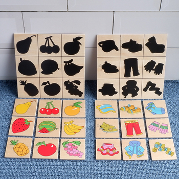Drvena igra za podudaranje sjena – Montessori pristup sparivanju sjena i slika, ploča s ilustracijama pravopisa, Mu Tong Companion, za uzrast 4–6 godina