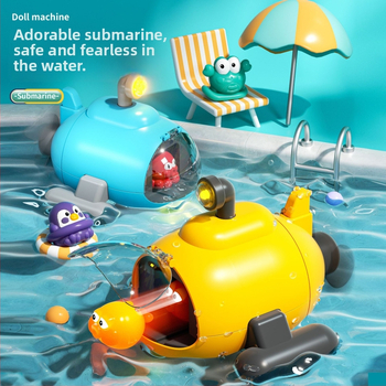 Kúpeľná hračka ponorka so svetlom, s navíjacím mechanizmom, plastová, pre dojčatá a deti 0-2 roky