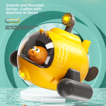 Kúpeľná hračka ponorka so svetlom, s navíjacím mechanizmom, plastová, pre dojčatá a deti 0-2 roky