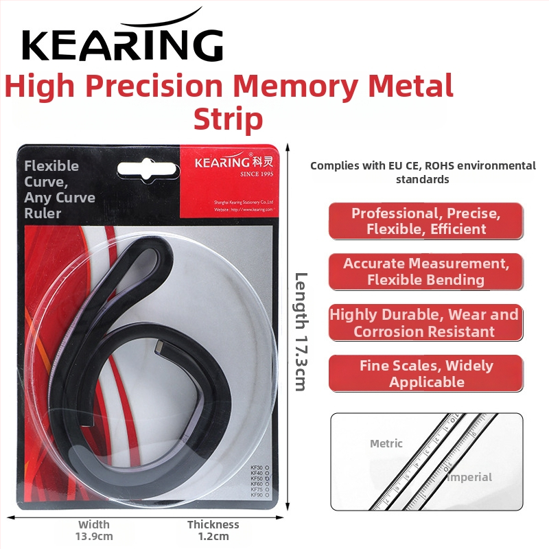 Keling ευέλικτος καμπύλος χάρακας – ευκαμπτόμενο εργαλείο μέτρησης τόξων για ραφή, πλαστικό