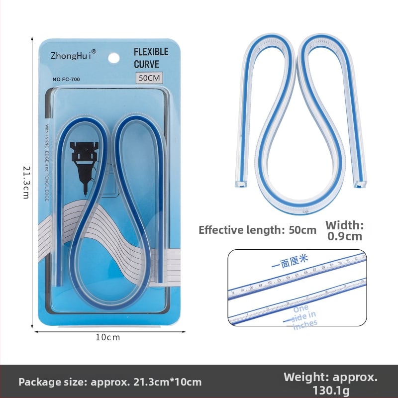 Keling ευέλικτος καμπύλος χάρακας – ευκαμπτόμενο εργαλείο μέτρησης τόξων για ραφή, πλαστικό