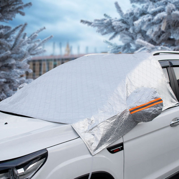 Općenito zimski štit za prednje staklo automobila, aluminizirani film, debeli dizajn, 720 g, ugradnja karticom