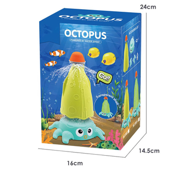 Водна пръскачка за открито с въртящ се октопод — пластмасова, за деца 4–6 години, интерактивна водна играчка