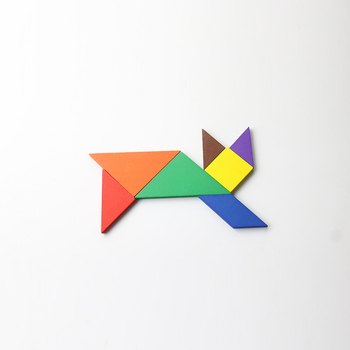 Dreveni Tangram puzzle za razvoj mozga – edukativna igračka za rano učenje, DIY kompatibilno, uzrast 7–14 godina
