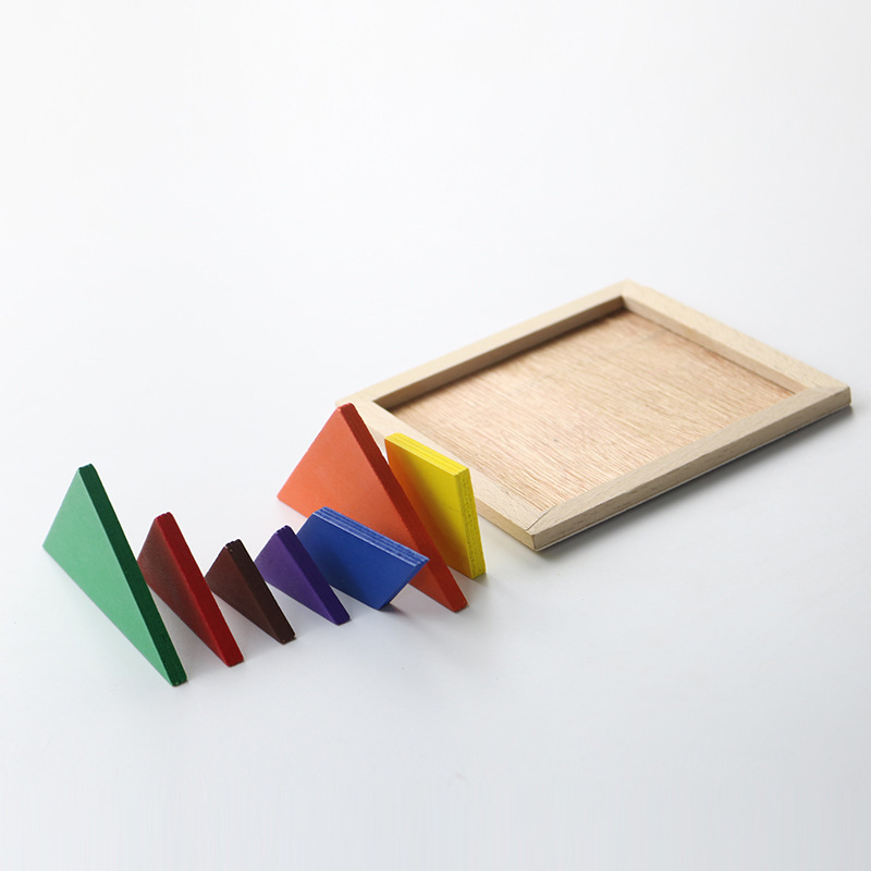 Dreveni Tangram puzzle za razvoj mozga – edukativna igračka za rano učenje, DIY kompatibilno, uzrast 7–14 godina
