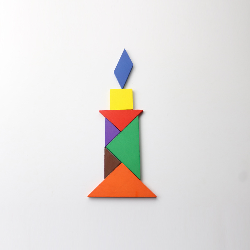 Dreveni Tangram puzzle za razvoj mozga – edukativna igračka za rano učenje, DIY kompatibilno, uzrast 7–14 godina