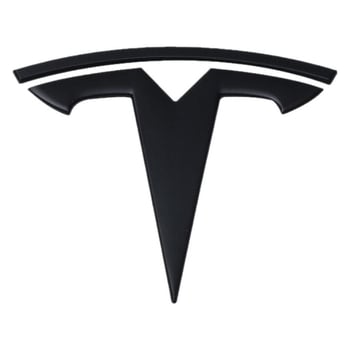 Naljepnica poklopca motora – metalni logotip Tesla Model 3/Y, veličina 8×7.7 cm, ljepilo za montažu, uzorak loga automobila