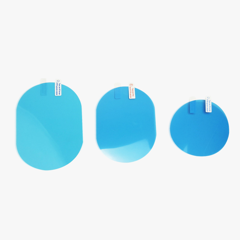 Филм против дъжд за огледало за задно виждане на автомобил, PET материал, водоотблъскваща мембрана, кръгла или овална форма, обработка по поръчка