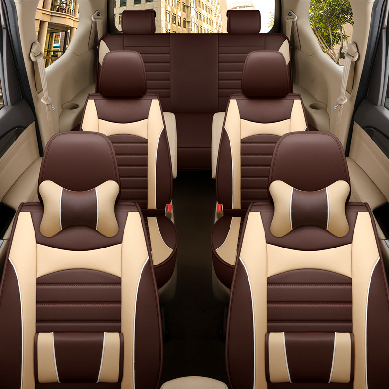 Enchanted Jun Ultrafilm Leather set navlaka za sjedala automobila, sedam komada, za Wuling Hongguang S/S1/S3 Rongguang V, četiri sezone, ravni stil, bez punila