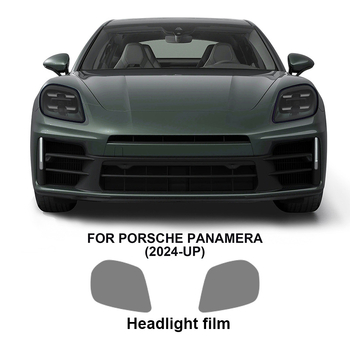 TPU prozirni film za prednja svjetla Porsche Panamera, promjena boje pod utjecajem svjetla: bijela na ljubičastu i bijela na crnu