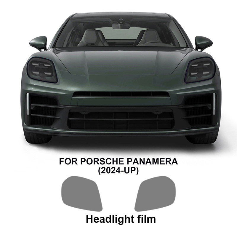 TPU prozirni film za prednja svjetla Porsche Panamera, promjena boje pod utjecajem svjetla: bijela na ljubičastu i bijela na crnu