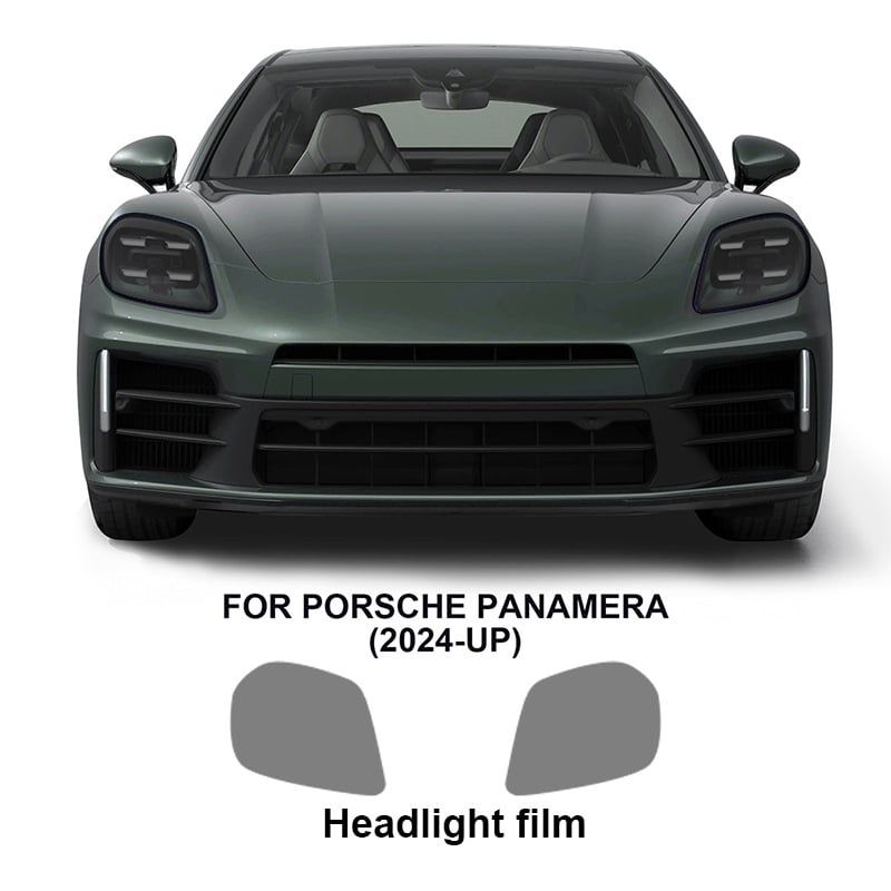TPU prozirni film za prednja svjetla Porsche Panamera, promjena boje pod utjecajem svjetla: bijela na ljubičastu i bijela na crnu
