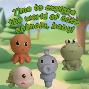 Jucărie de baie pentru bebeluși cu stropire – animale marine moi din PVC, pentru sugari 0–2 ani, baie și interacțiune părinte-copil