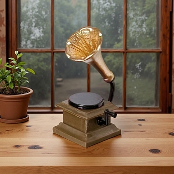 Miniaturni ukras za kućicu za lutke: gramofon od smole i legure, simulirano dnevno sobno uređenje, model igračka, uzrast 14+.