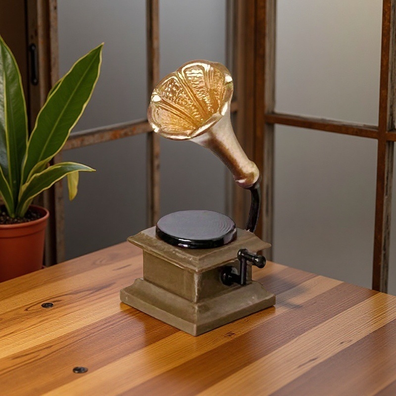 Miniaturni ukras za kućicu za lutke: gramofon od smole i legure, simulirano dnevno sobno uređenje, model igračka, uzrast 14+.
