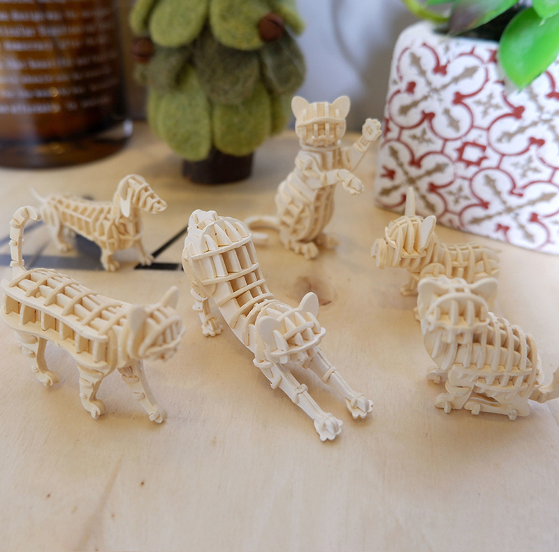 ENO 3D puzzle: papirnati model mačke, DIY-friendly za roditeljsko-dječju igru, Kraft kutija, uzrast 7–14 godina