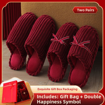 Papuče pre páry - zimné, vrch z denimu, podrážka PVC, protišmykové, odolné