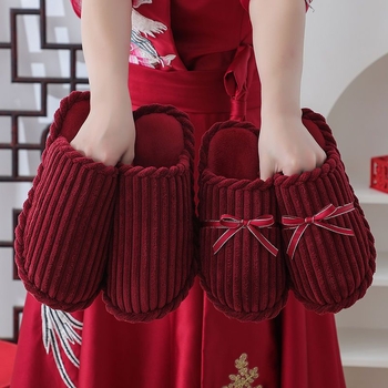 Papuče za parove - zimske, gornji dio od denima, PVC potplat, protuklizne, izdržljive