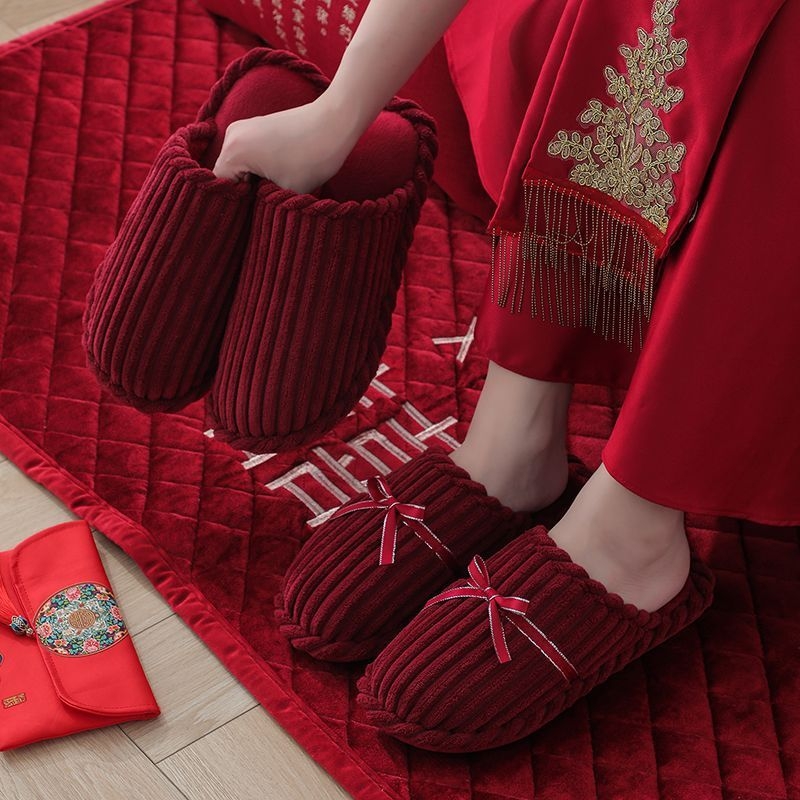 Papuče za parove - zimske, gornji dio od denima, PVC potplat, protuklizne, izdržljive