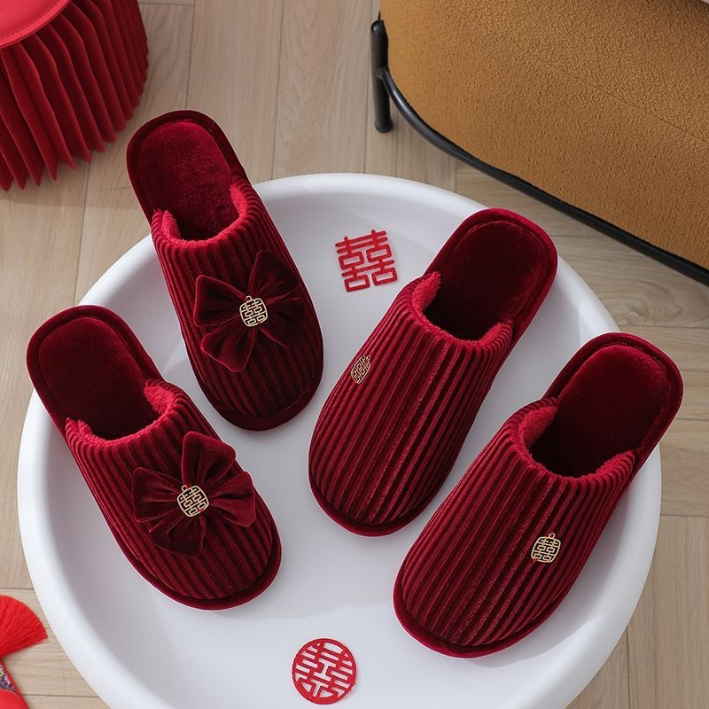 Papuče za parove - zimske, gornji dio od denima, PVC potplat, protuklizne, izdržljive