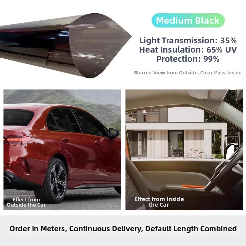 Dirk PET auto stakla film, samoljepljiv, moderan jednostavan stil, jednobojni film za prednje staklo s privatnošću