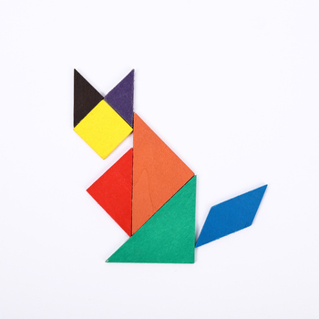 Drvena Tangram slagalica za razvoj mozga, uzrast 4-6 godina, DIY-friendly, branda Baffling, ravni panel