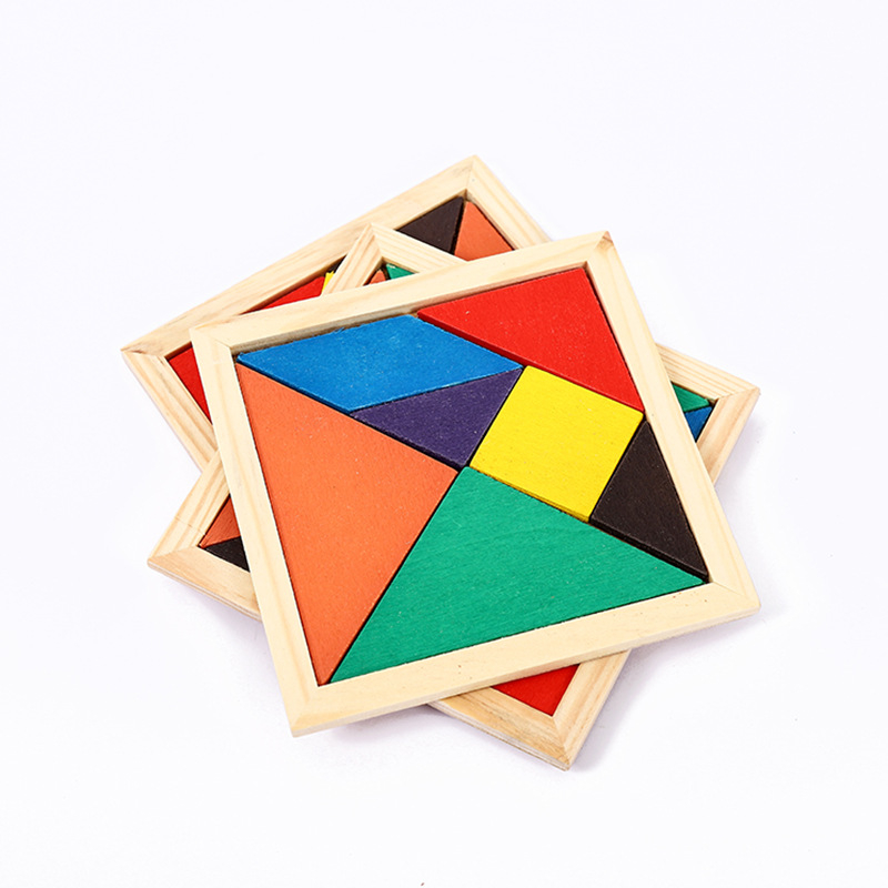 Drvena Tangram slagalica za razvoj mozga, uzrast 4-6 godina, DIY-friendly, branda Baffling, ravni panel