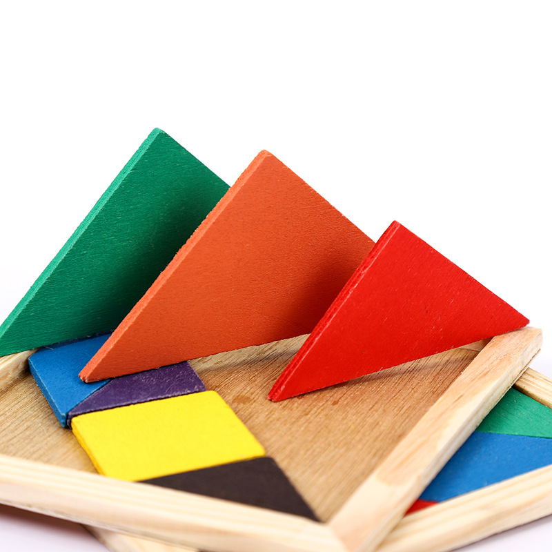 Drvena Tangram slagalica za razvoj mozga, uzrast 4-6 godina, DIY-friendly, branda Baffling, ravni panel
