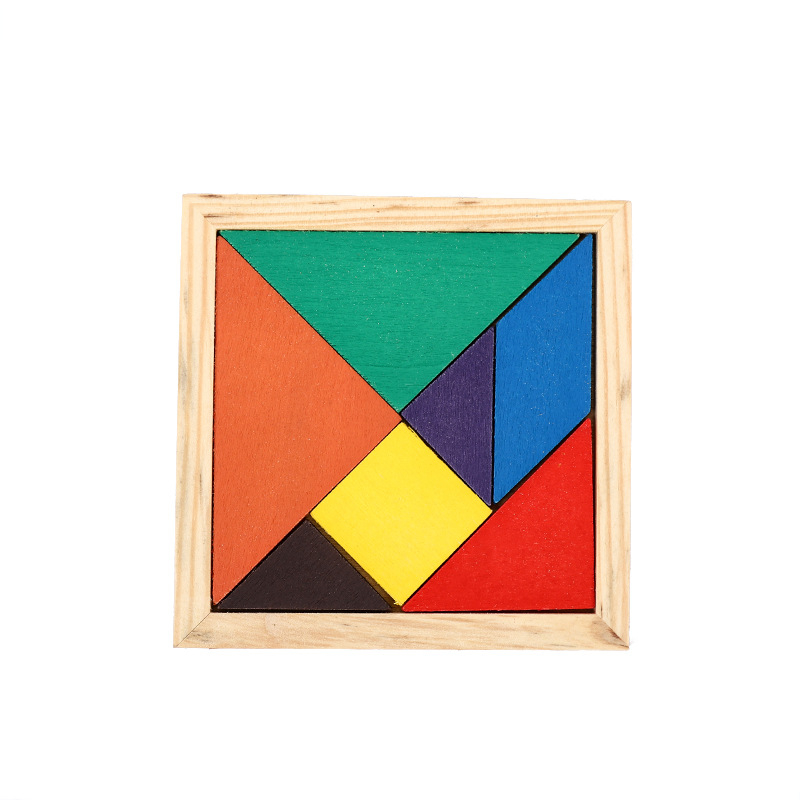 Drvena Tangram slagalica za razvoj mozga, uzrast 4-6 godina, DIY-friendly, branda Baffling, ravni panel