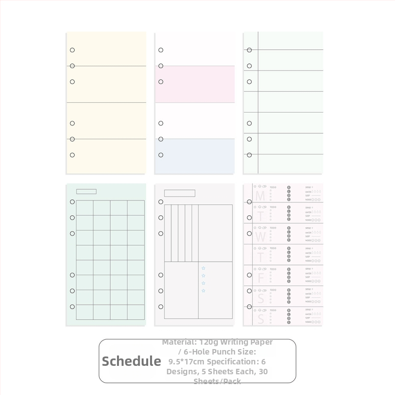Wowka Wowka Sm010051128 planer s unutarnjim stranicama, 30 listova, papir, rupa A6per, za listove s slobodnim listovima