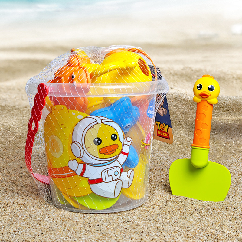 Set dječjih plažnih igračaka: lopatice, kofa i mali pijesak časovnik (plastika; za djecu 4–6 godina; šifra proizvoda 688-125)