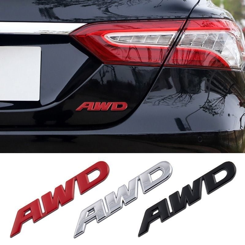Naljepnica za karoseriju automobila s AWD znakom, 3D metalni dizajn, cinkova legura, samoljepljiva montaža
