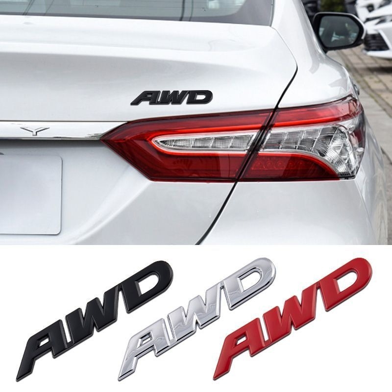 Naljepnica za karoseriju automobila s AWD znakom, 3D metalni dizajn, cinkova legura, samoljepljiva montaža