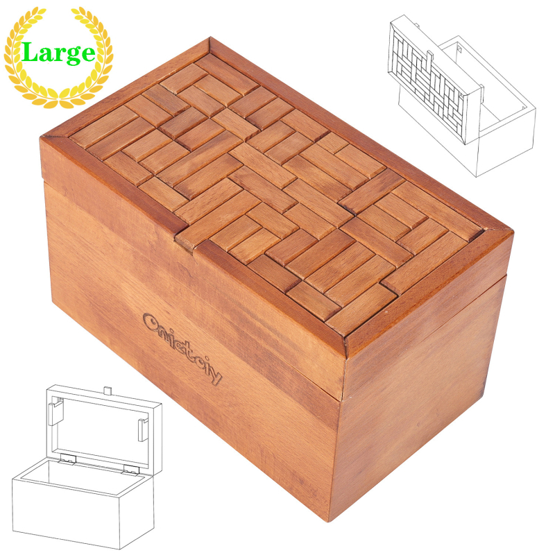 Ξύλινο κουτί‑παζλ με κλειδαριά Kong Ming/Luban – παιχνίδι γρίφος για το ξεκλείδωμα, ρετρό σχεδίαση, κατάλληλο ως δώρο και για αποθήκευση, δυνατή προσαρμογή