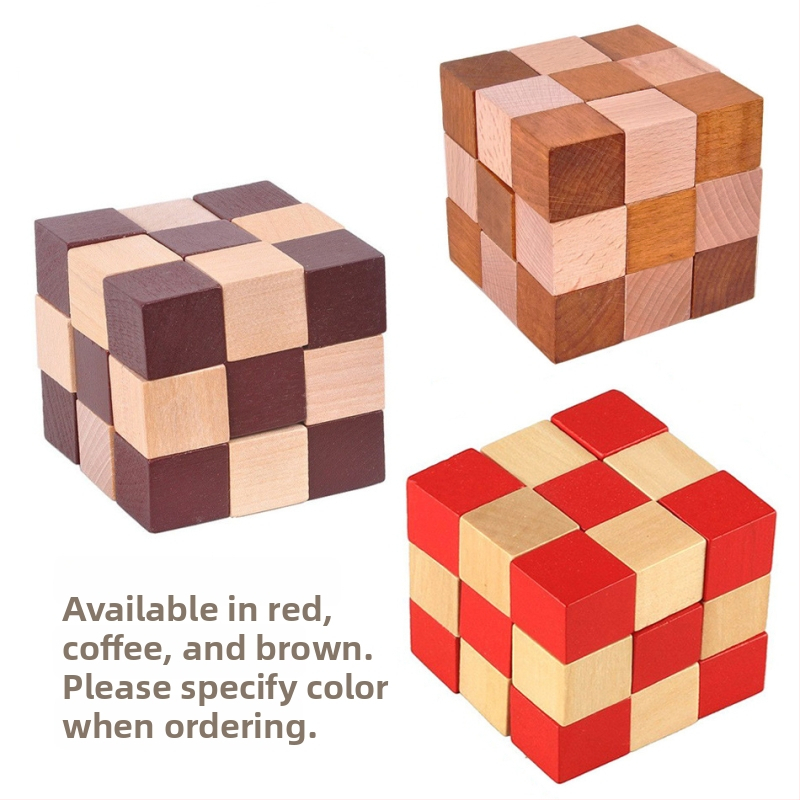 Ξύλινο παζλ-κλειδί Kong Ming/Luban lock – Lotus wood, ανάπτυξη χωρικής σκέψης, Leyousuosi, κατάλληλο για 7–14 ετών, DIY παραμετροποίηση